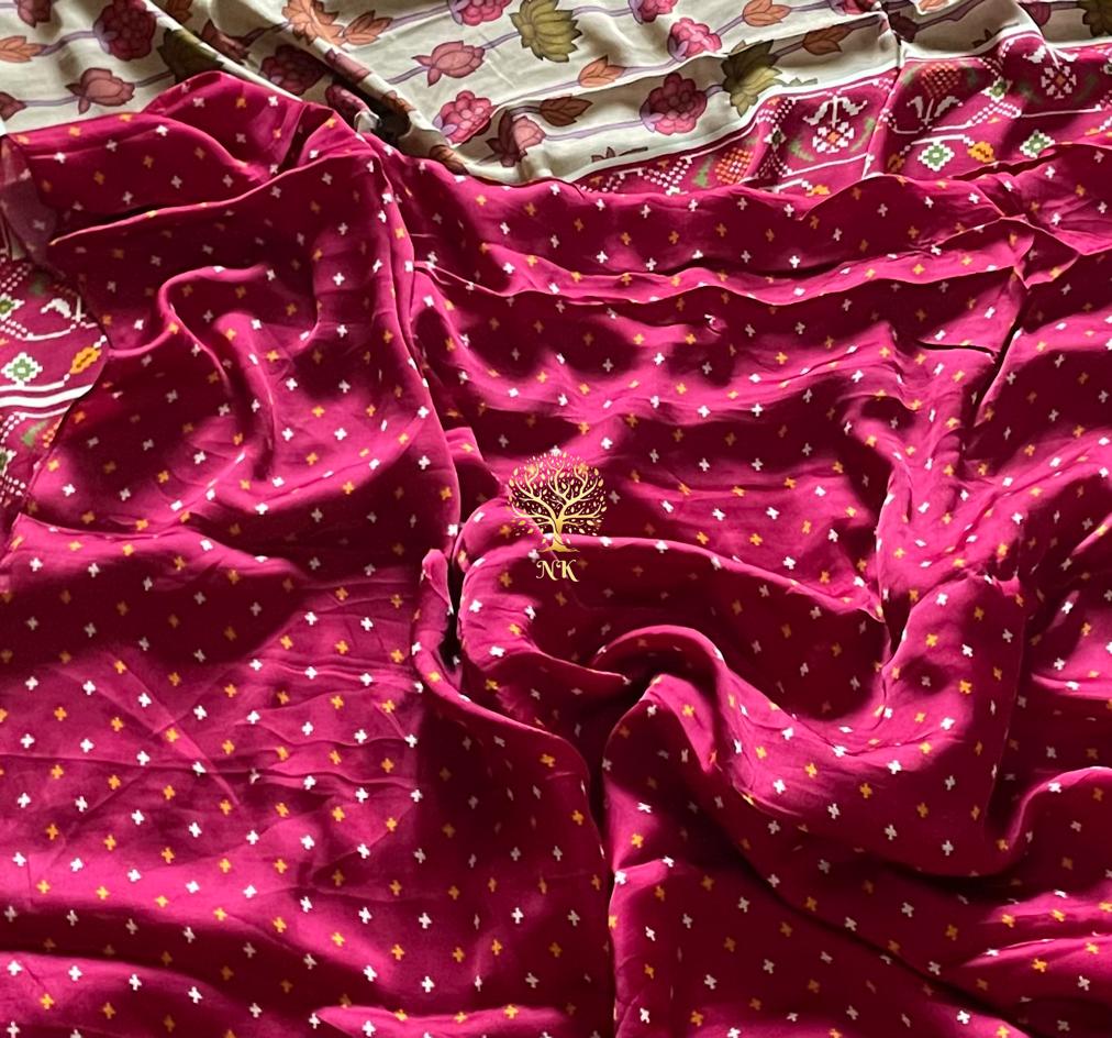Kalamkari inspired Gajji silk saree