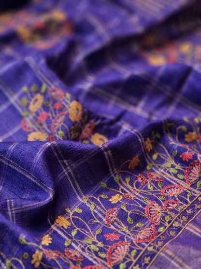 Ravina Tussar Silk Embroidered Saree