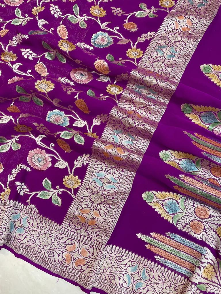 Rihana khaddi gorgette saree Indian saree