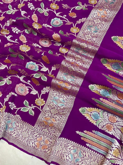 Rihana khaddi gorgette saree Indian saree