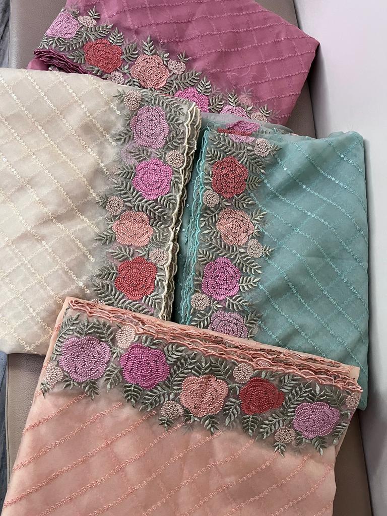 Lindia organza sequence saree