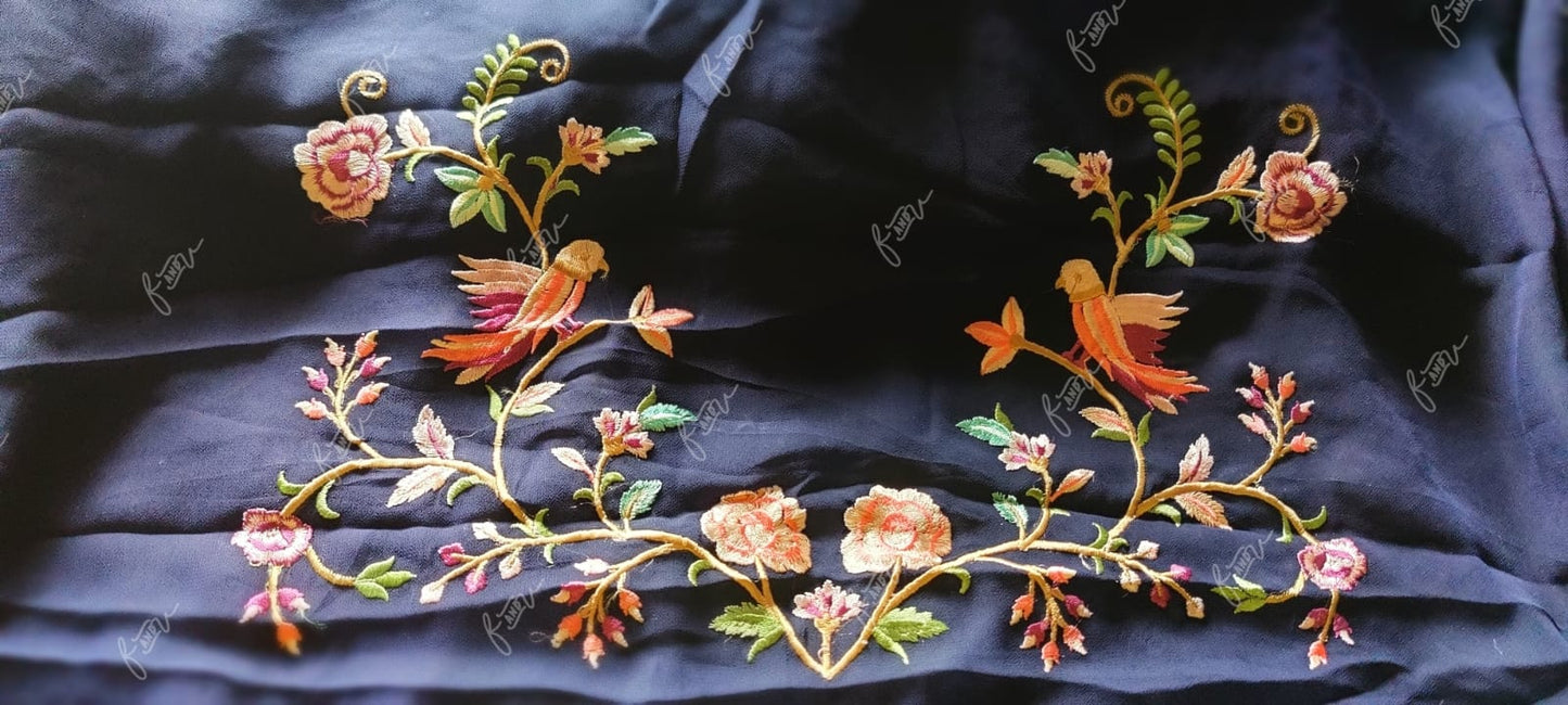 Avik gorgette Parsi inspired saree