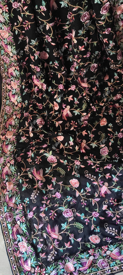 Parsi inspired Kashmiri saree