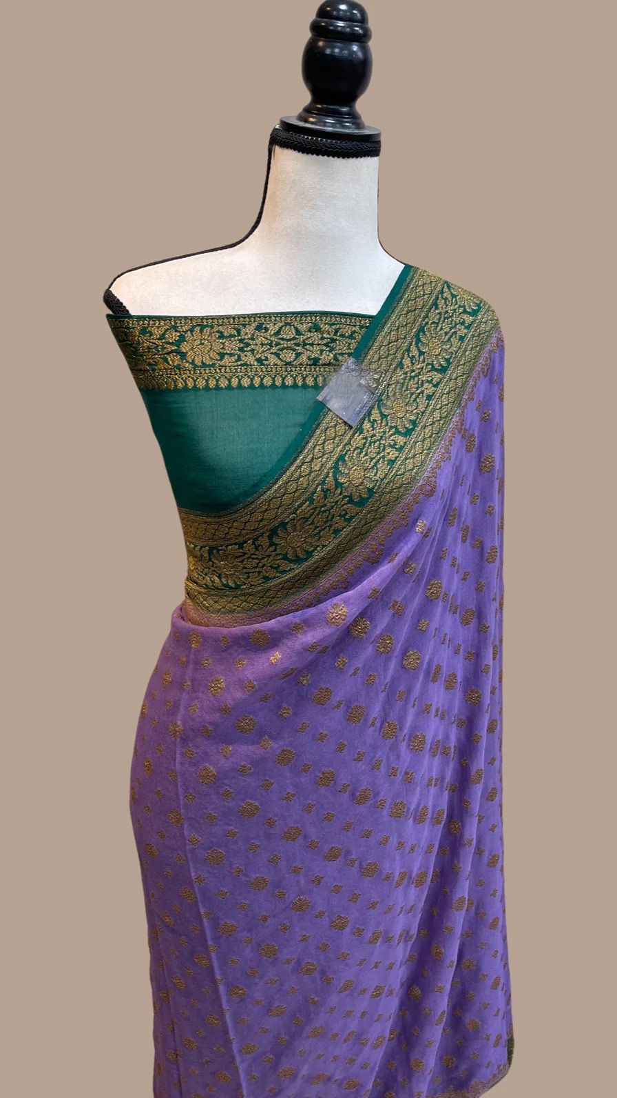 Andila khaddi gorgette Indian saree