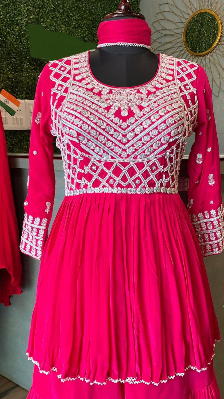 Pink peplum kurta styled dress