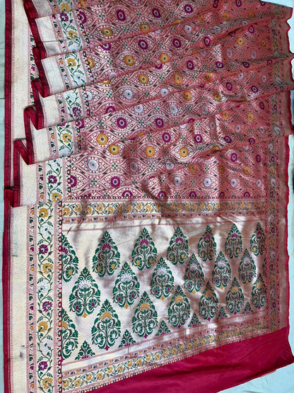 Brocade Banarsi exclusive Meenakari saree