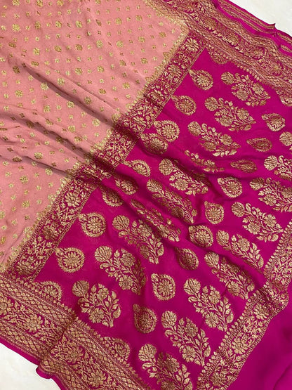 Andila khaddi gorgette Indian saree