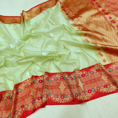 Geshi handwoven Kora kadwa saree