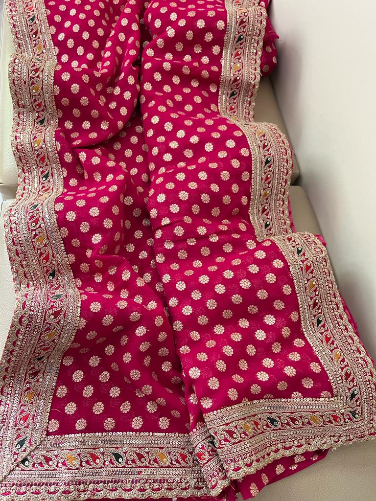 Anvesha khaddi gorgette saree Indian sari