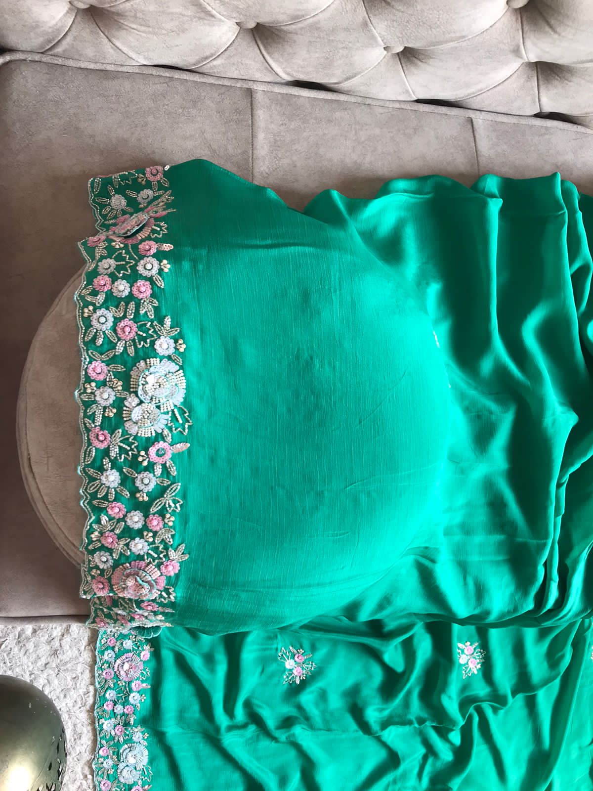 Lavika elegant chinon embroidery saree