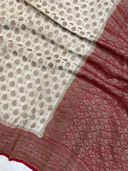 Aliva khaddi gorgette saree