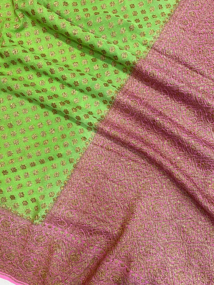 Andila khaddi gorgette Indian saree