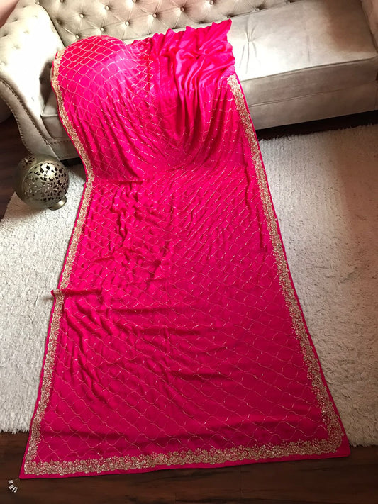 Barbie inspired Rani pink ramp sarees