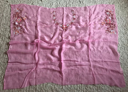 Pinkly premium organza silk saree