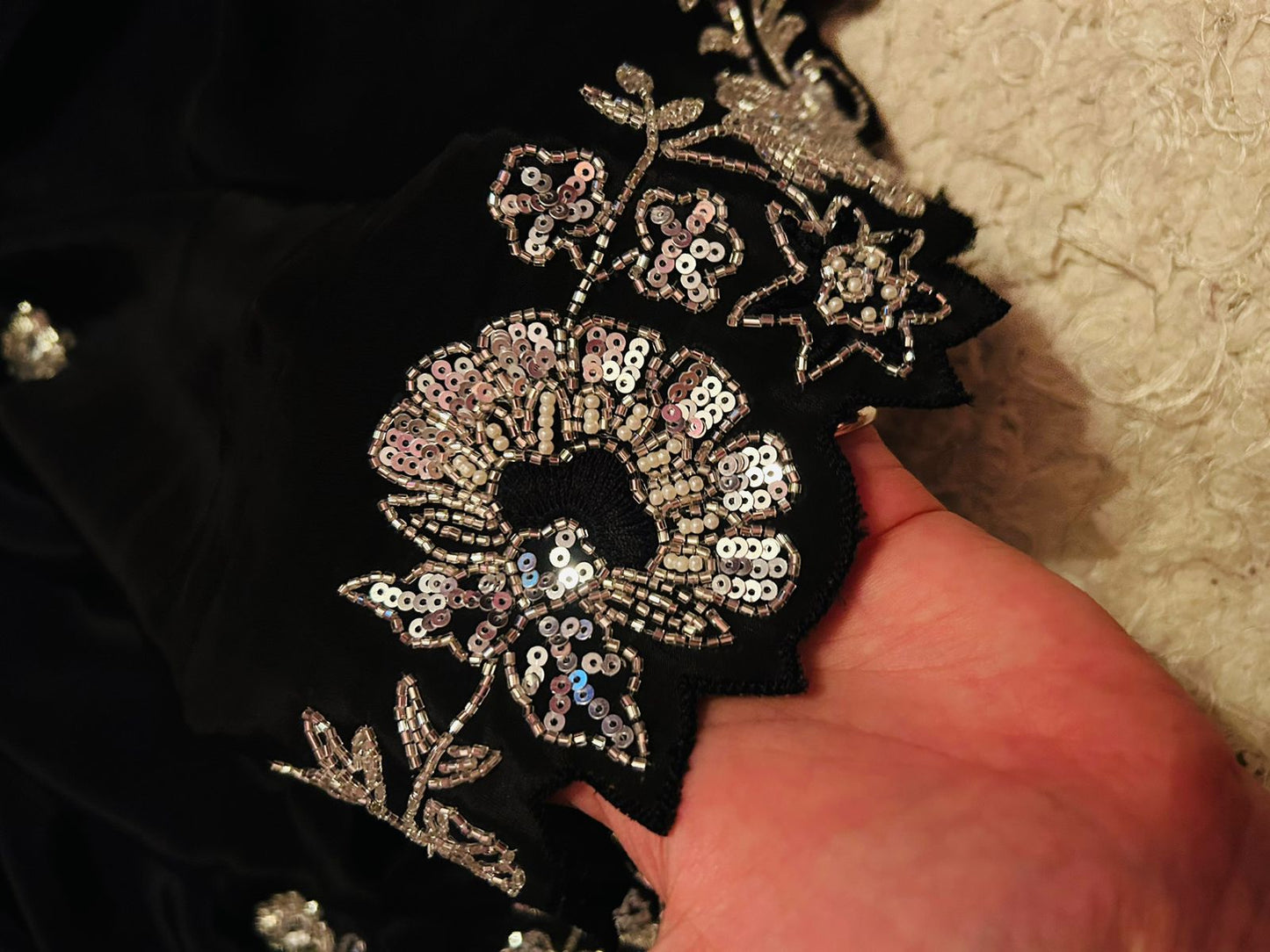 Ramp black silver beauty crepe saree