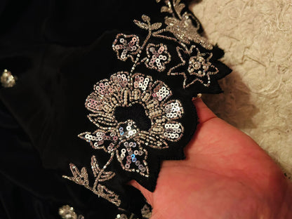 Ramp black silver beauty crepe saree