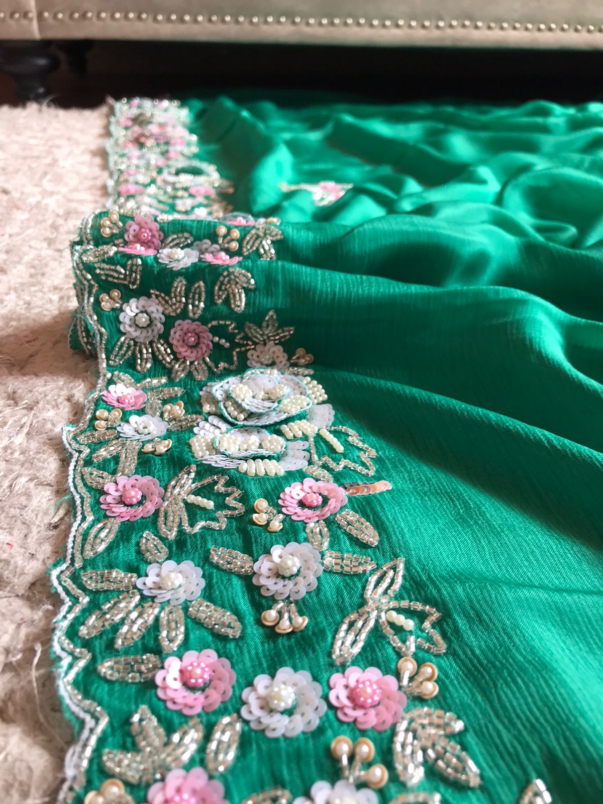 Lavika elegant chinon embroidery saree