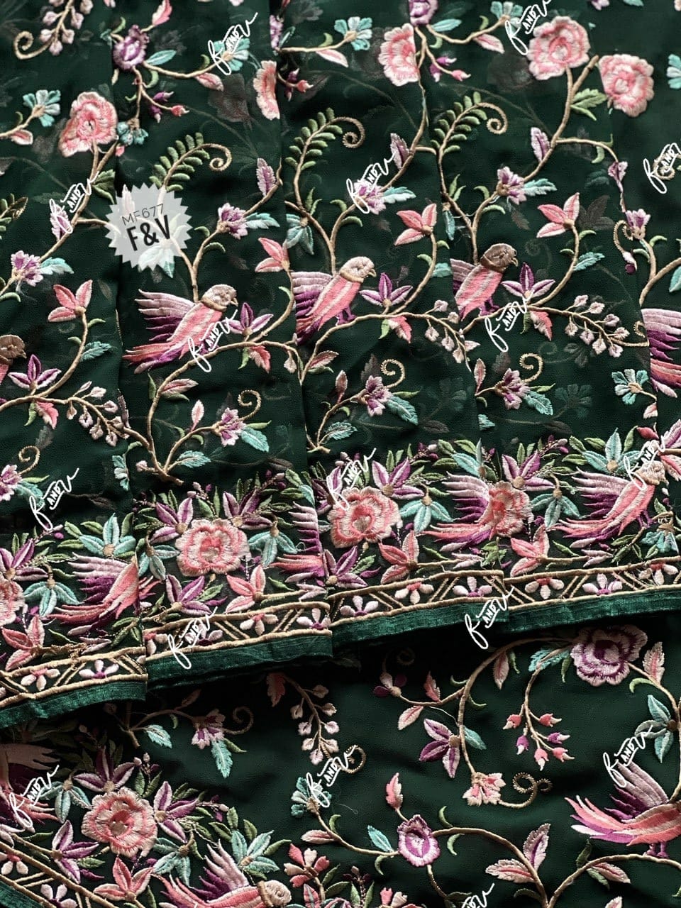 Avik gorgette Parsi inspired saree