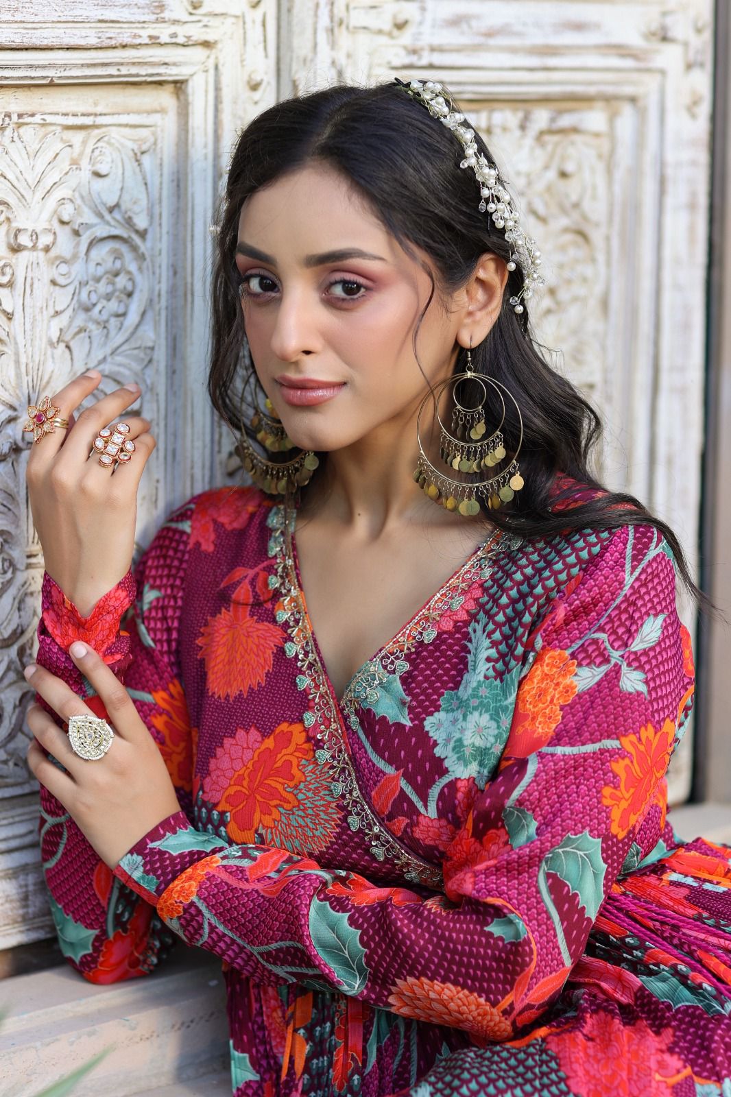 Nihar floral pazzo kurti set