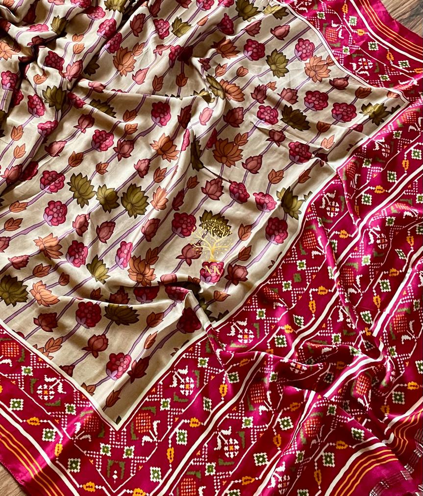 Kalamkari inspired Gajji silk saree
