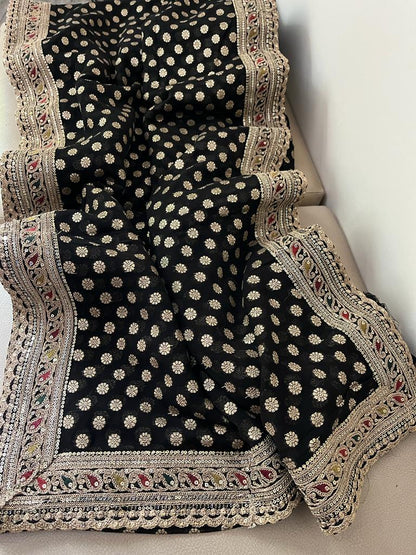 Anvesha khaddi gorgette saree Indian sari