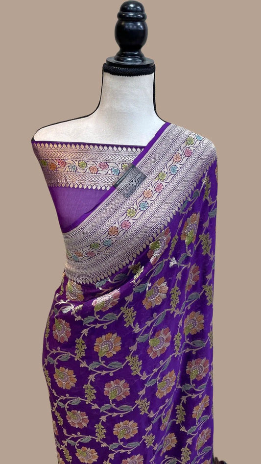 Shanaya Banarsi handloom gorgette saree