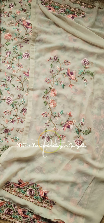 Avik gorgette Parsi inspired saree