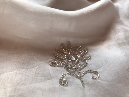 White fairly zardosi saree