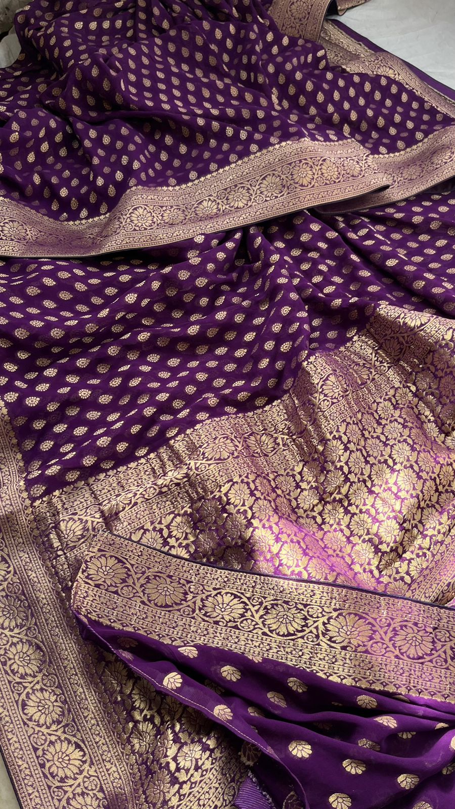 Ravish khaddi gorgette Indian sari