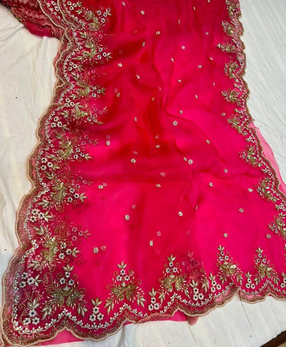 Novi organza partywear wedding  saree