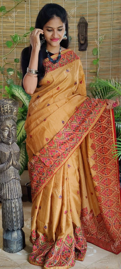 Raizi Kashmiri inspired embroidered saree