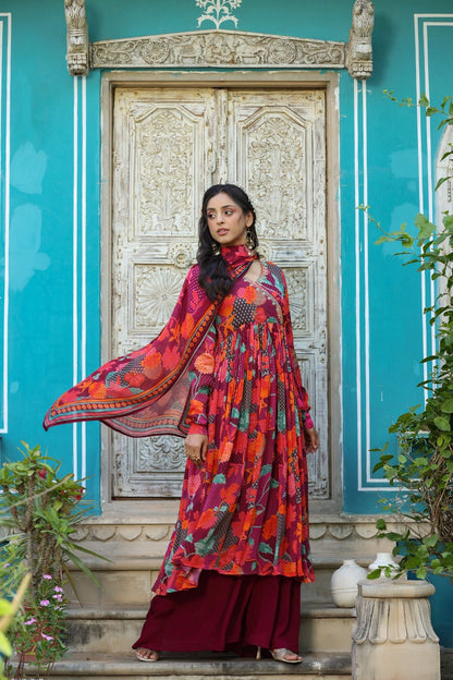 Nihar floral pazzo kurti set