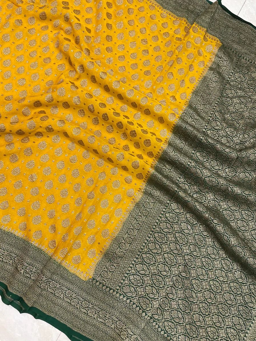 Rubila Banarsi handloom gorgette saree