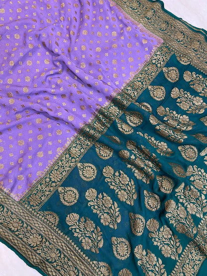 Andila khaddi gorgette Indian saree