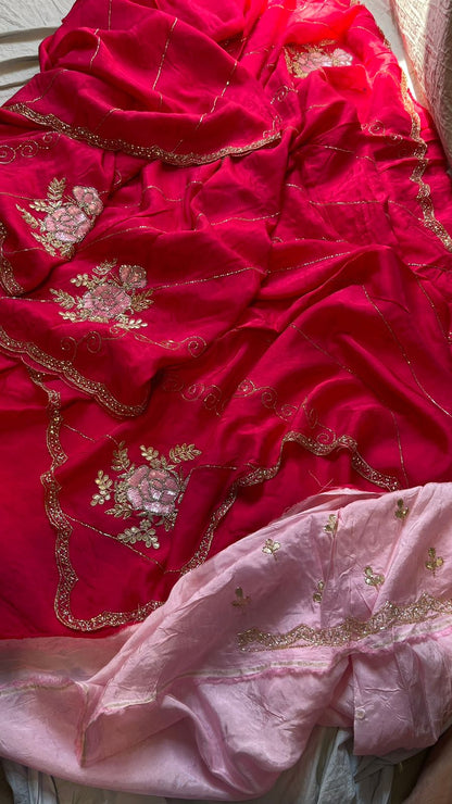 Rose munga silk saree