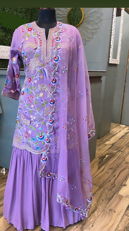 Moria purple gharara dress