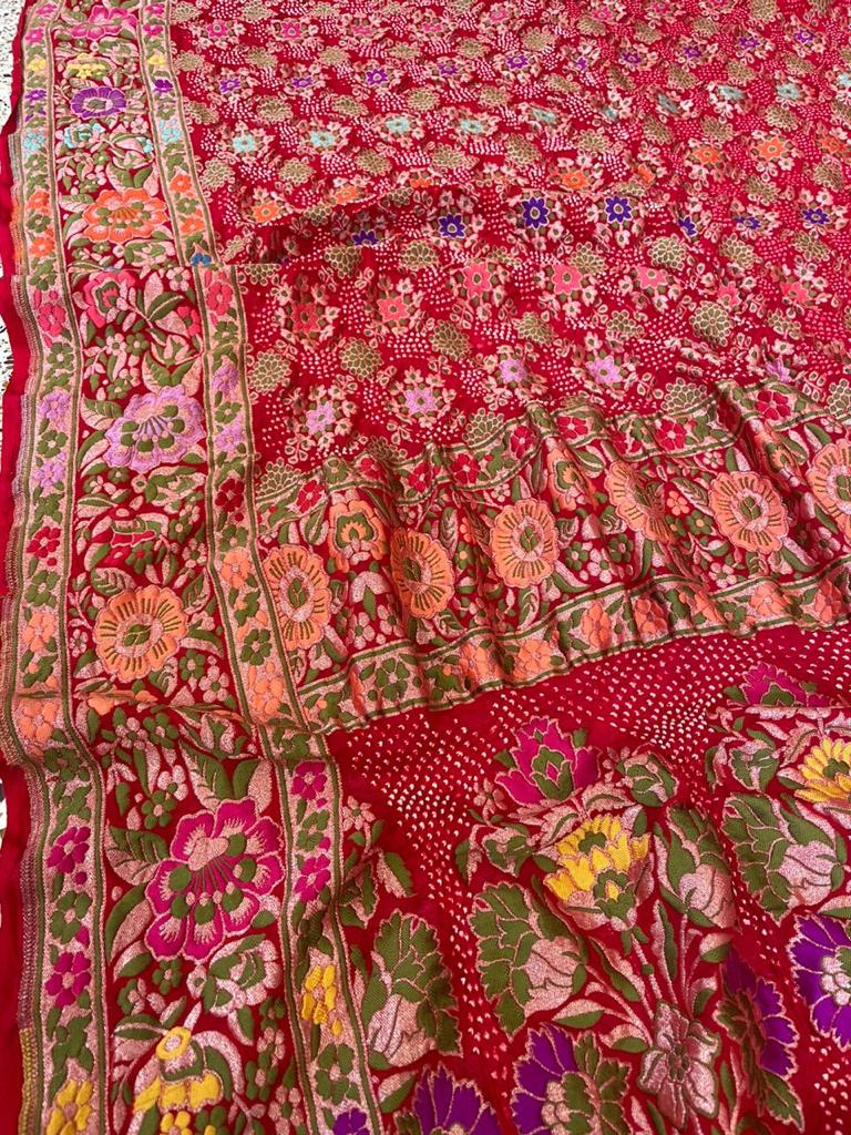 Floral beautiful handloom Indian Dupatta