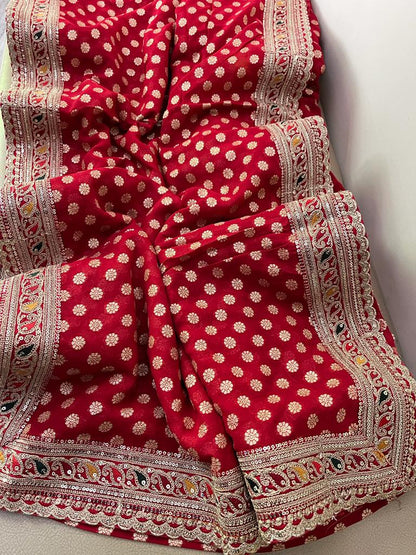 Anvesha khaddi gorgette saree Indian sari