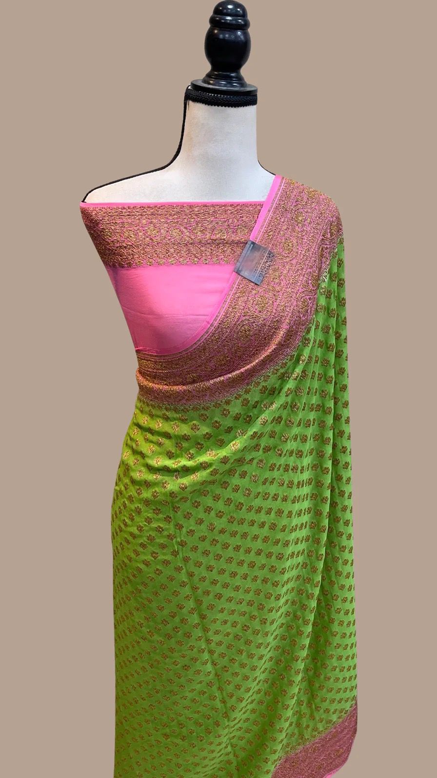 Andila khaddi gorgette Indian saree