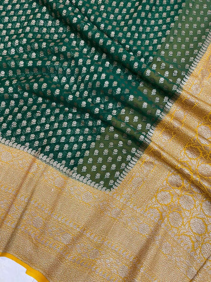 Andila khaddi gorgette Indian saree