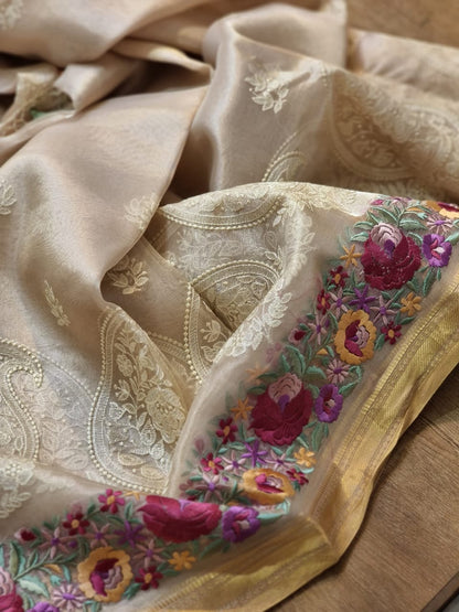 Rumha tissue embroidery saree