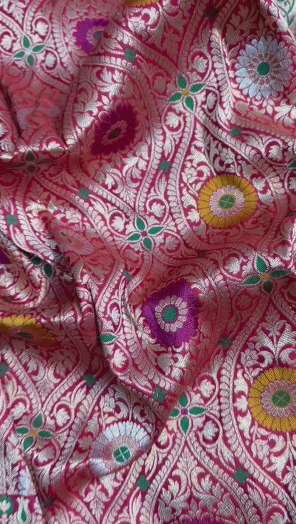 Brocade Banarsi exclusive Meenakari saree