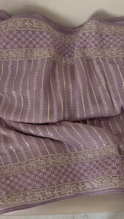 Ruhani gorgette sequence saree