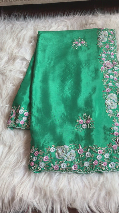 Lavika elegant chinon embroidery saree