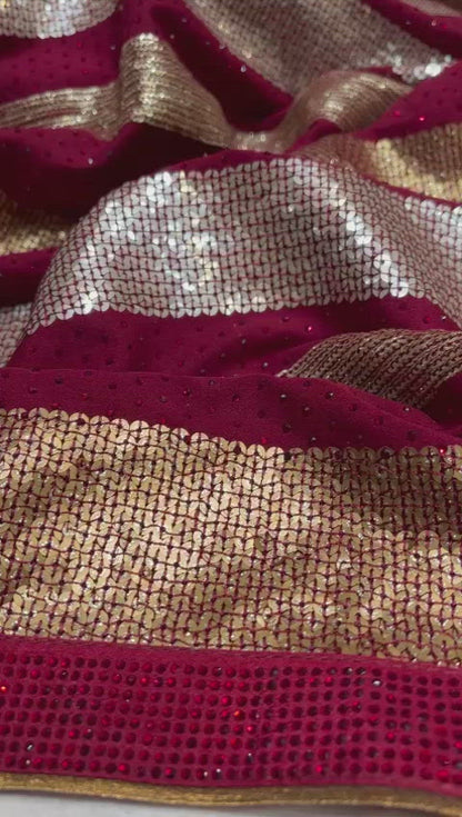 Bridal inspired crepe saree