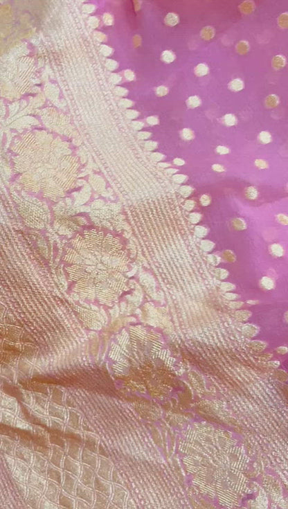 Pink handwoven banarsi saree Royal Sarees