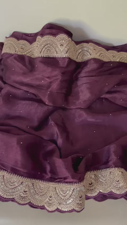 Humera chiffon satin beautiful saree