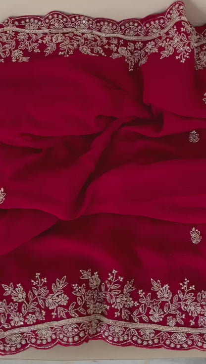 Yashsavi gorgette Indian saree