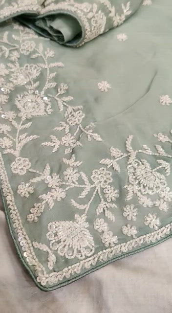 Madhavi zardosi organza saree