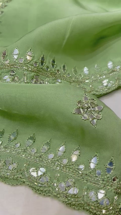 Gulnaari organza zardosi saree